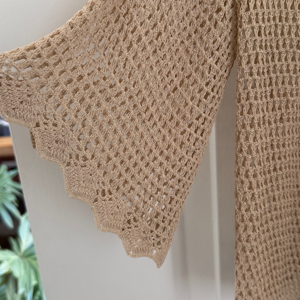 Theory Beige Open-Knit Shrug - Size Large - Picture 5 of 10